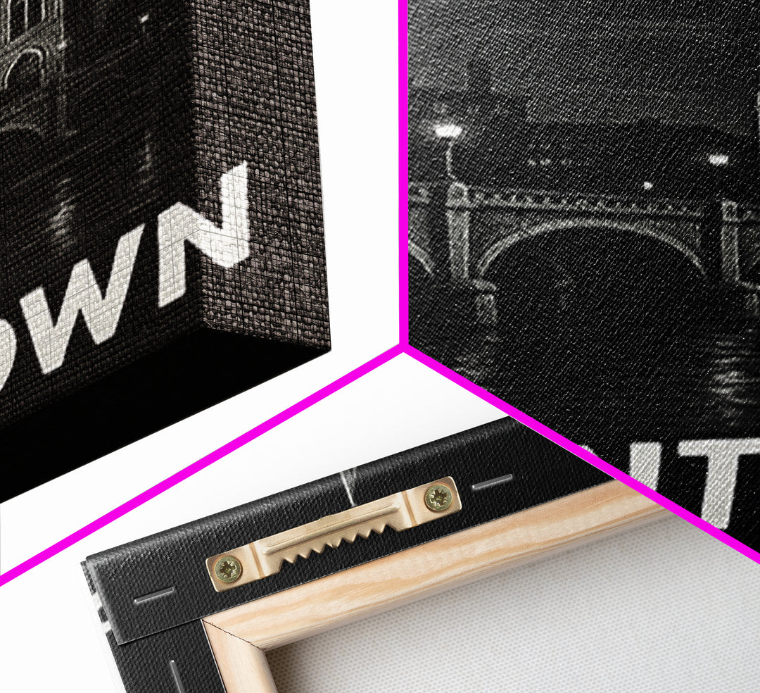 Allentown Travel Poster, Framed Canvas Print, Vintage Noir Poster Art, Allentown City Art, Travel Wall Art, Living Room Wall Art