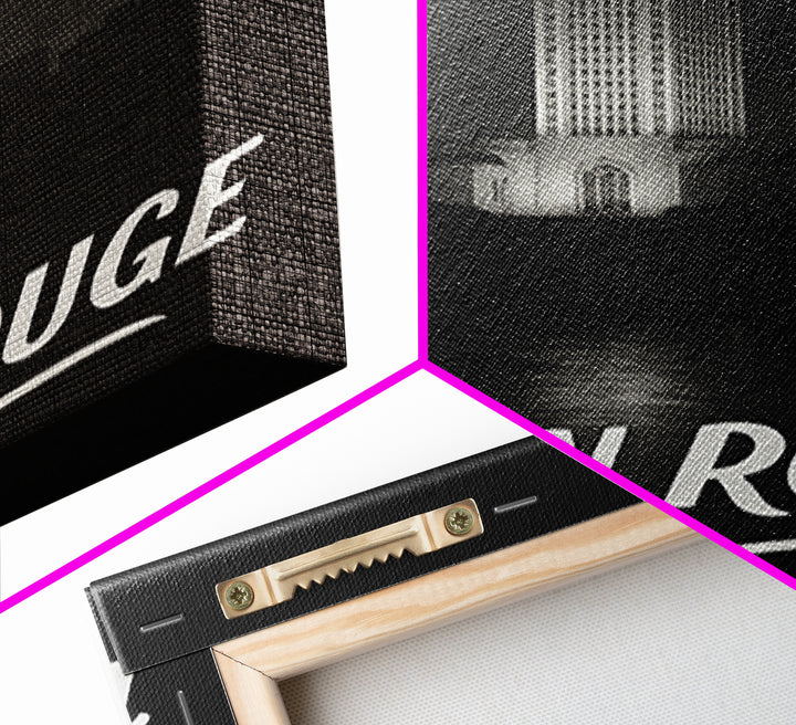 Baton Rouge Louisiana Travel Poster, Canvas Print, Black And White Travel Art, Baton Rouge Travel Art, Vintage City Art, City Travel Prints