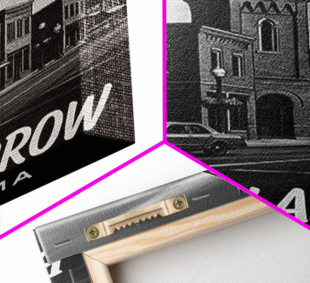 Broken Arrow Travel Poster, Framed Canvas Print, Dark Moody City Wall Art, Broken Arrow Art Print, Mid Century Wall Art, City Art Print