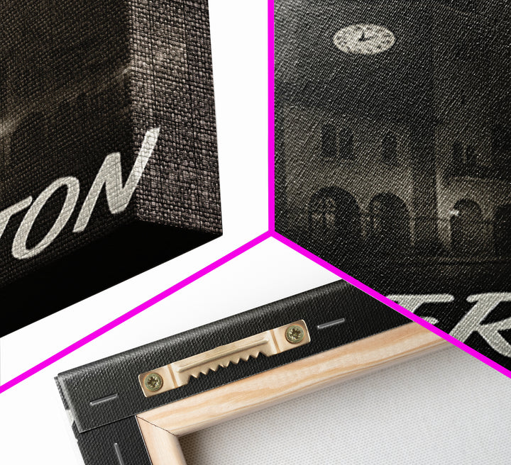 Fullerton Travel Poster, Framed Canvas Print, Dark Moody City Wall Art, Fullerton Wall Art, Eclectic Wall Decor, Modern Wall Decor