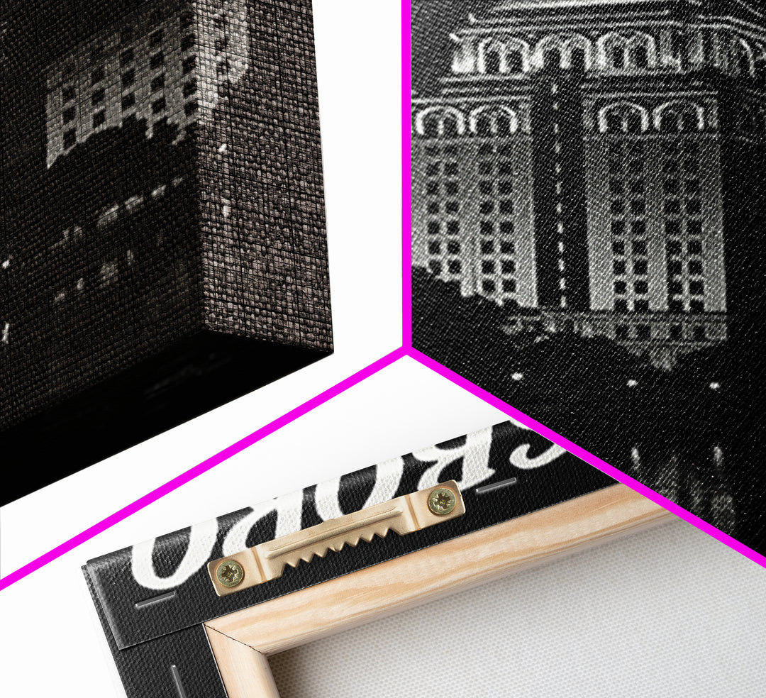 Greensboro Travel Poster, Framed Canvas Print, Black And White Travel Art, Greensboro City Art, Travel Poster Set, City Travel Prints