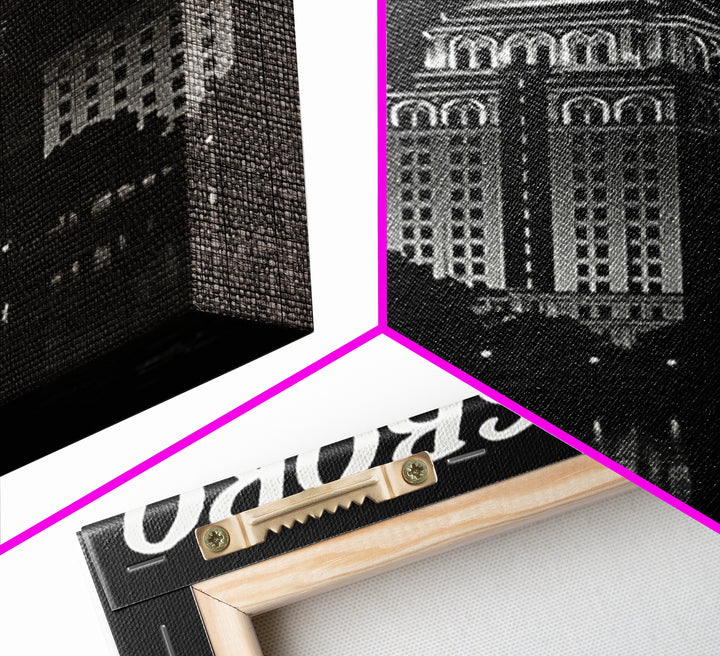 Greensboro Travel Poster, Framed Canvas Print, Black And White Travel Art, Greensboro City Art, Travel Poster Set, City Travel Prints