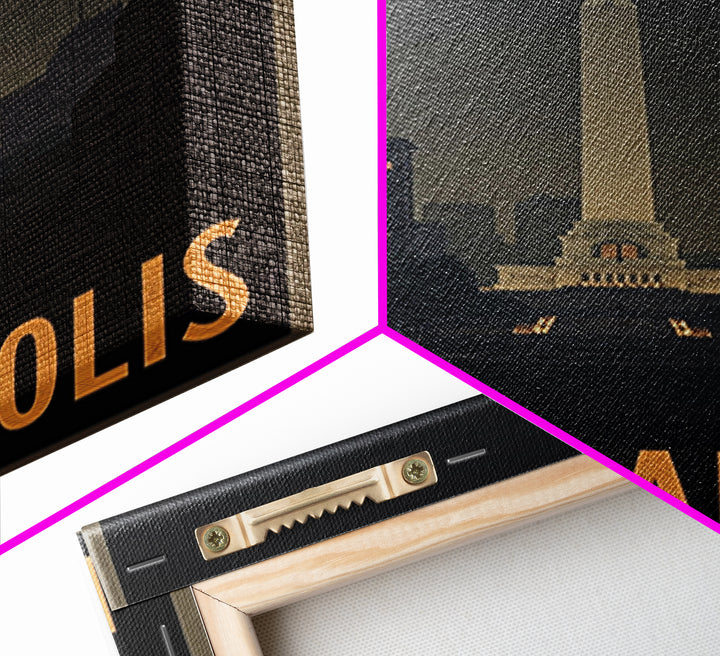 Indianapolis Indiana Travel Poster, Canvas Print, Black And White Travel Art, Indianapolis City Art, Vintage City Art, Travel Poster Set