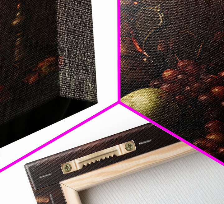 Classical Fruit Still Life Framed Canvas Print, Dining Room Art, 3 Piece Wall Art, Dining Room Decor, Fine Art, Dining, DRA-1x1-1
