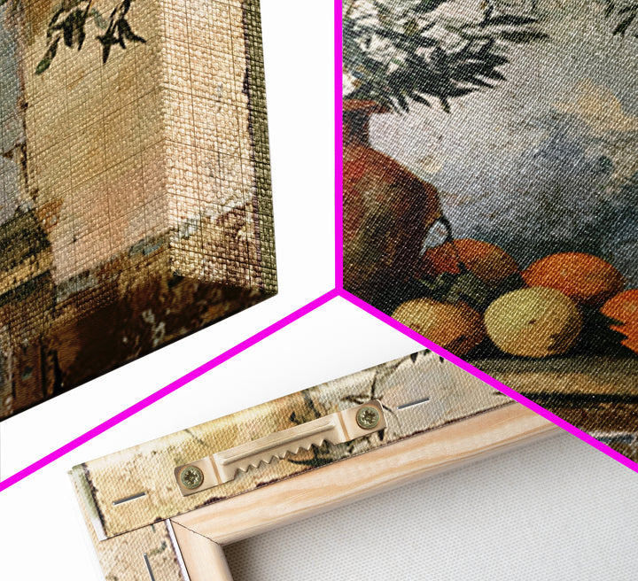 Mediterranean Olive Branch and Citrus Arrangement Canvas Print, Dining Room Art, Coastal Decor, Dining Room Decor, Dining, DRA-1x1-84