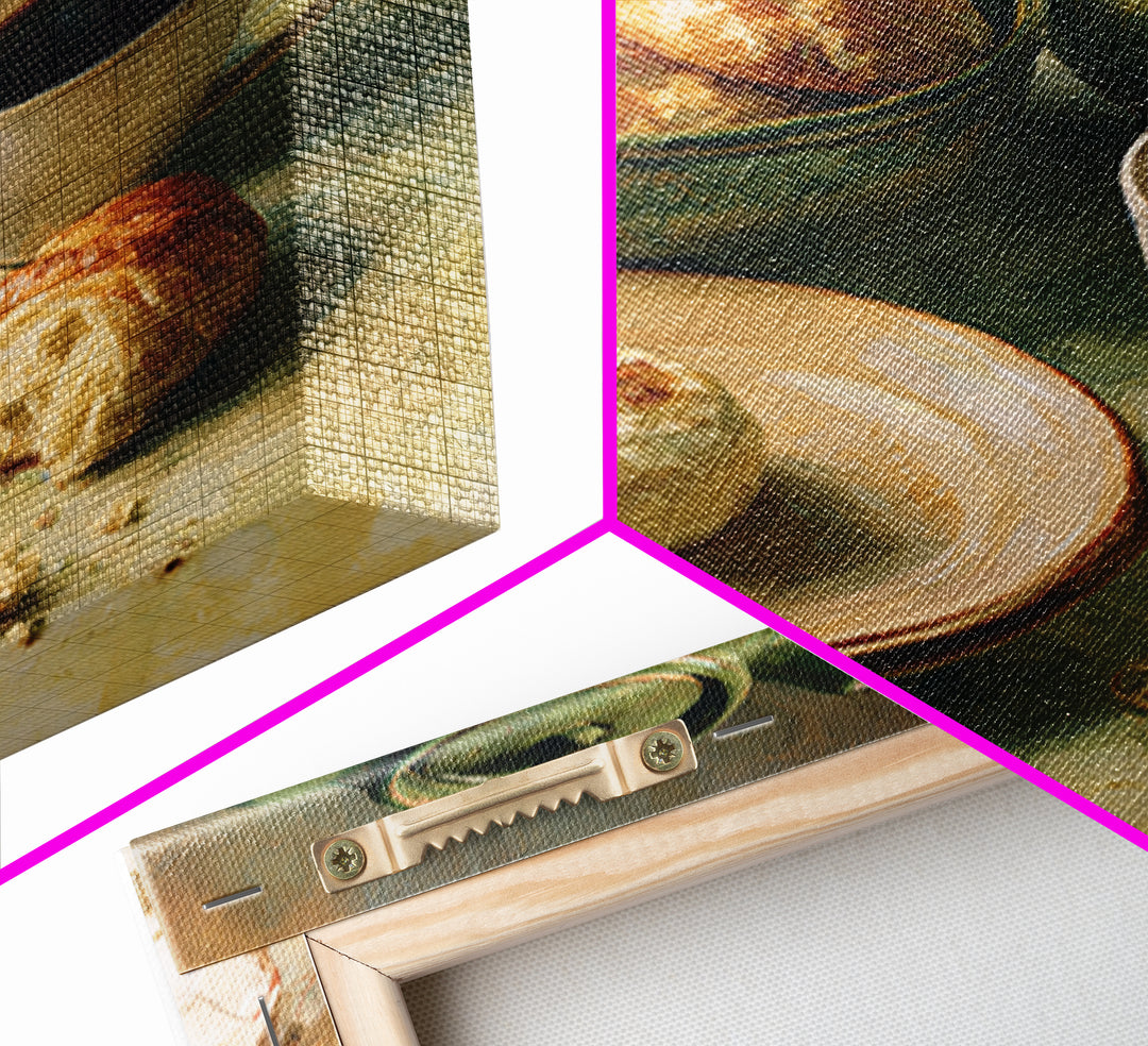 Coffee and Pastry Scene for Breakfast Nook Canvas Print, Dining Room Art, Food Art, Dining Room Decor, Fine Art, Dining, DRA-1x1-86