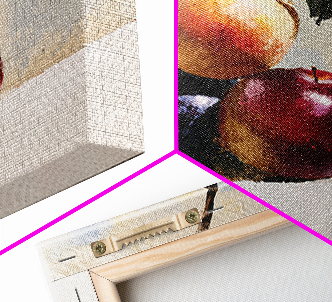 Peach and Plum Still Life Canvas Print, Dining Room Art, Trendy Wall Art, Dining Room Decor, Fine Art, Dining, DRA-1x1-92