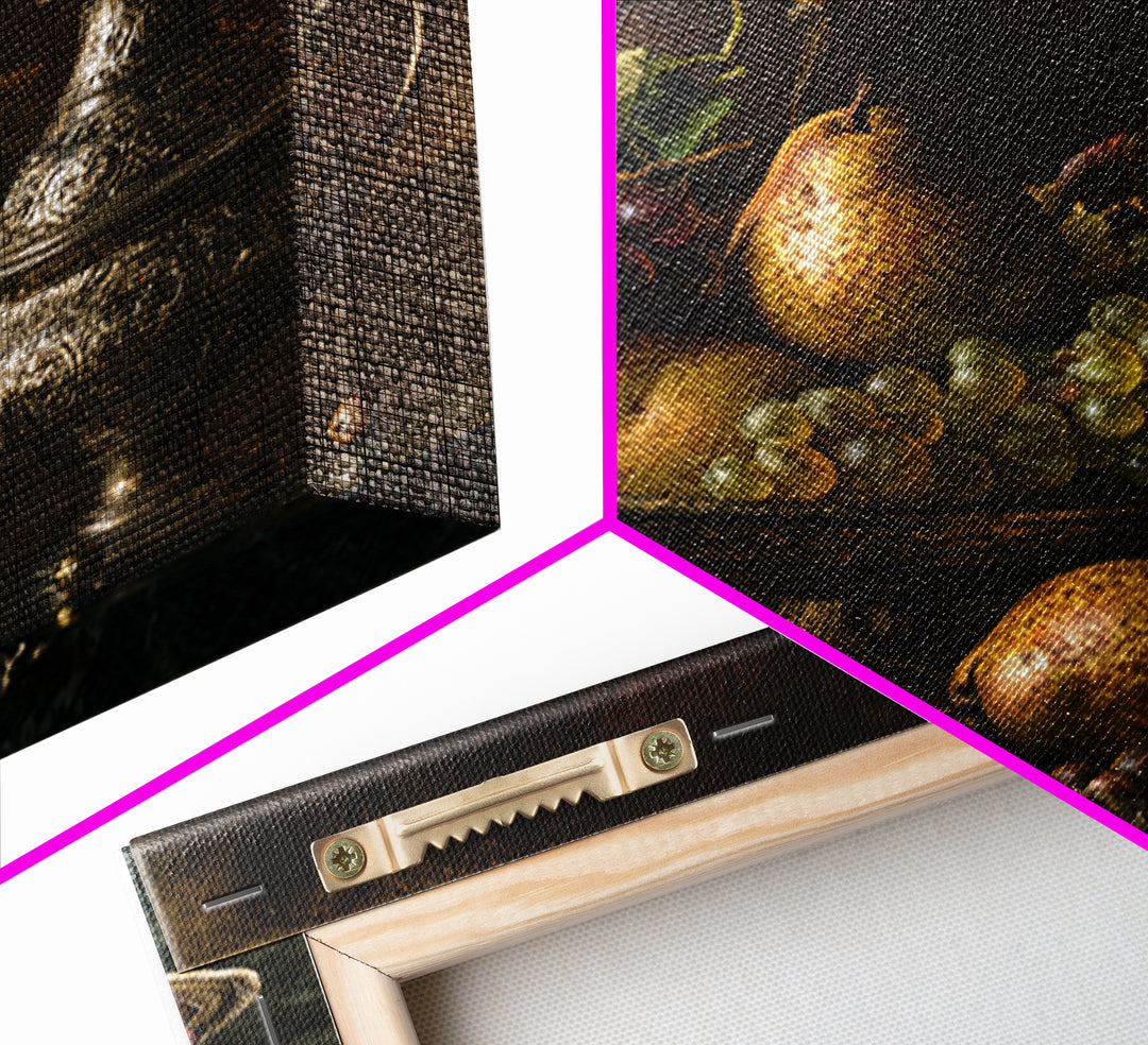 Classical Fruit Still Life Canvas Print, Dining Room Art, Luxury Decor, Dining Room Decor, Oil Painting, Dining, DRA-1x1-97