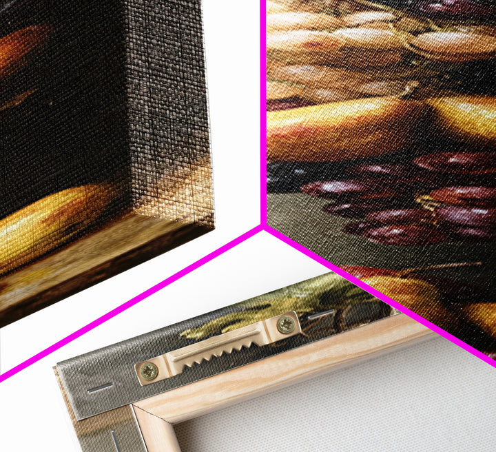 Classical Fruit Still Life Canvas Print, Dining Room Art, Trendy Wall Art, Dining Room Decor, Fine Art, Dining, DRA-1x3-37