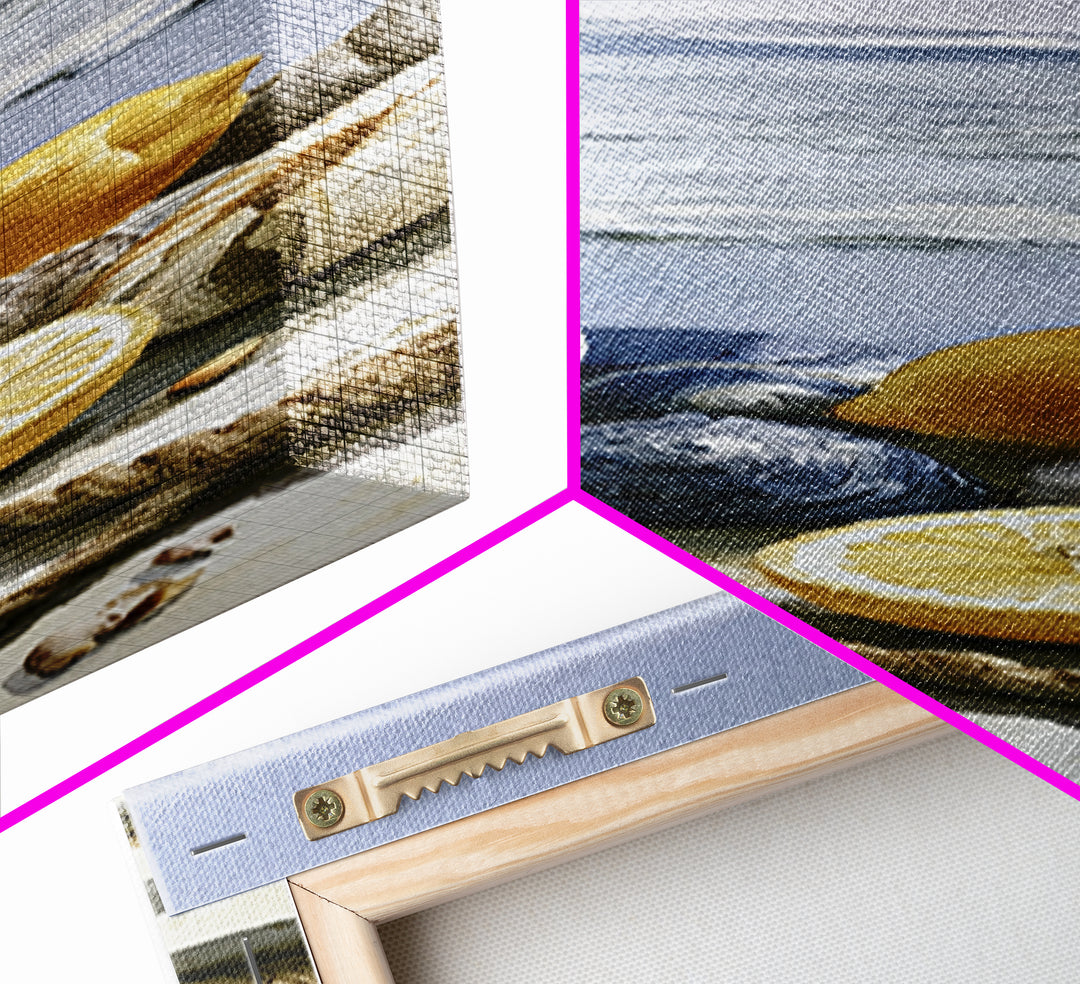 Shellfish and Lemon Still Life Framed Canvas Print, Dining Room Art, Coastal Decor, Dining Room Decor, Fine Art, Dining, DRA-1x3-4