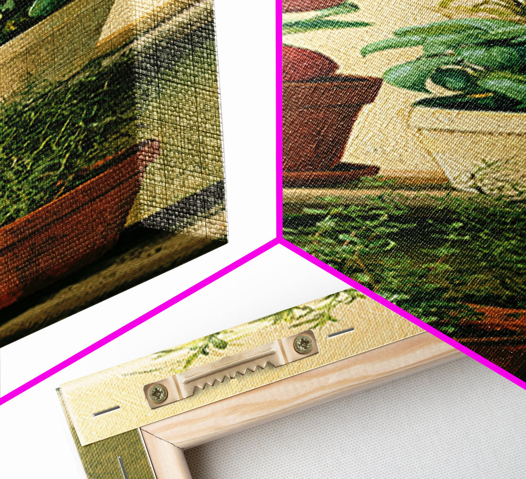 Modern Kitchen Herbs Canvas Print, Dining Room Art, Statement Artwork, Dining Room Decor, Fine Art, Dining, Printable Wall Art, DRA-1x3-93
