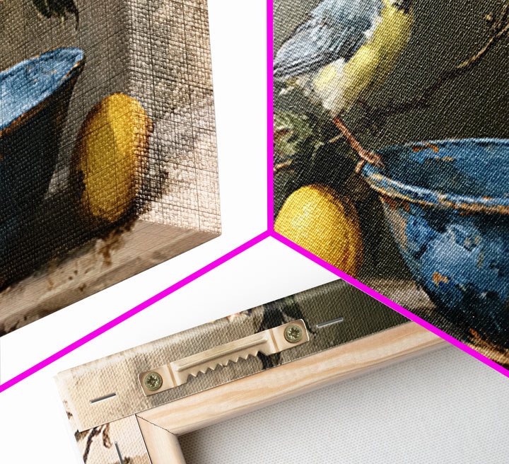 Italian Lemon Branch Framed Canvas Print, Dining Room Art, Art Print, Dining Room Decor, Oil Painting, Dining, Abstract Art, DRA-2x1-1