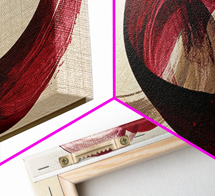 Abstract Red Wine Swirl Canvas Print, Dining Room Art, Statement Artwork, Dining Room Decor, Abstract Art, Dining, DRA-2x1-62