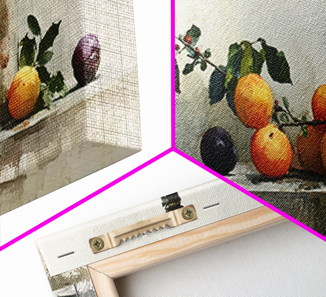 Peach and Plum Still Life Canvas Print, Dining Room Art, Canvas Wall Art, Dining Room Decor, Fine Art, Dining, Modern Wall Art, DRA-2x1-64