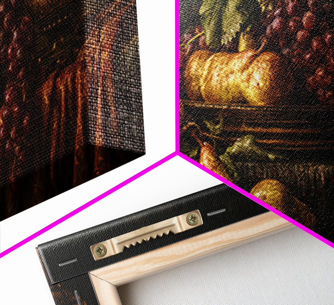 Classical Fruit Still Life Canvas Print, Dining Room Art, Large Wall Art, Dining Room Decor, Dining, Watercolor Painting, DRA-2x1-69