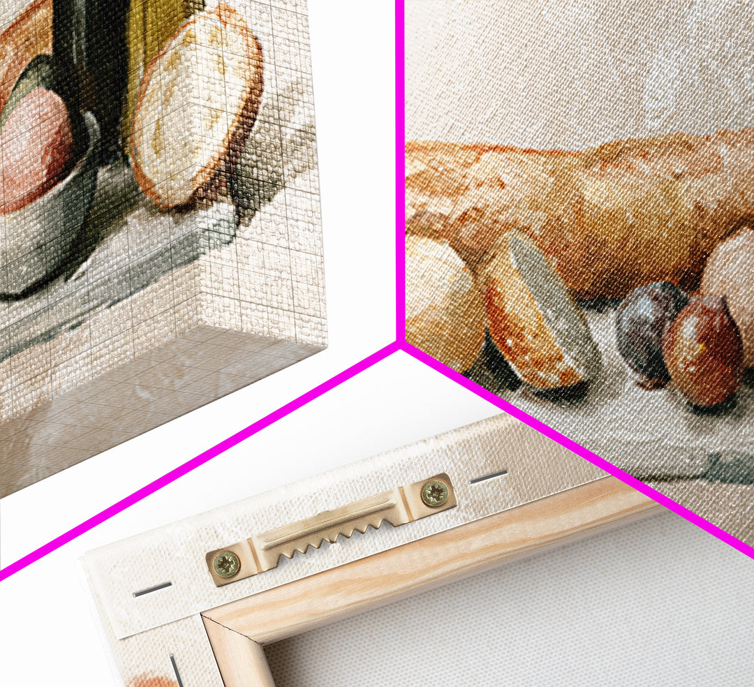 French Bistro Food Illustration Without Text Canvas Print, Dining Room Art, Art Print, Dining Room Decor, Fine Art, Dining, DRA-2x1-78