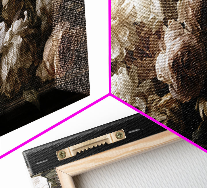 Moody Dark Background Bouquet for Formal Dining Canvas Print, Dining Room Art, Set of 3 Prints, Dining Room Decor, Dining, DRA-2x1-79