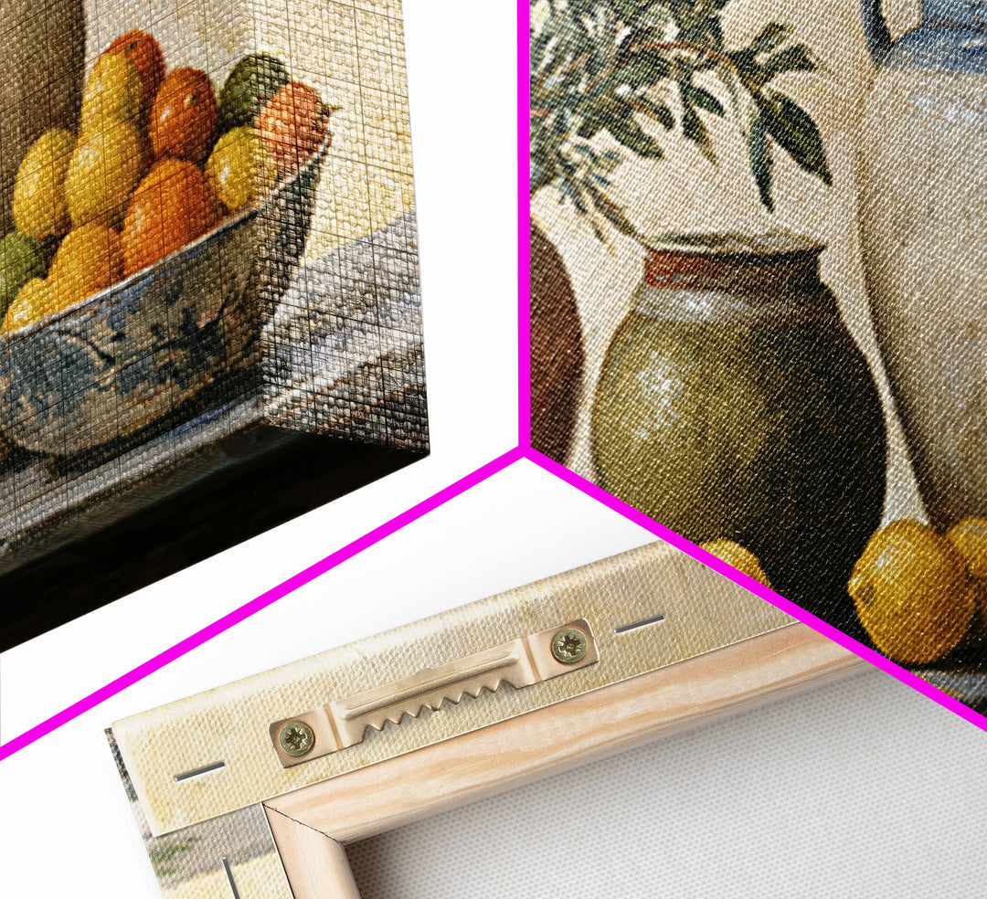 Mediterranean Olive Branch and Citrus Arrangement Canvas Print, Dining Room Art, Living Room Decor, Dining Room Decor, Dining, DRA-2x1-80