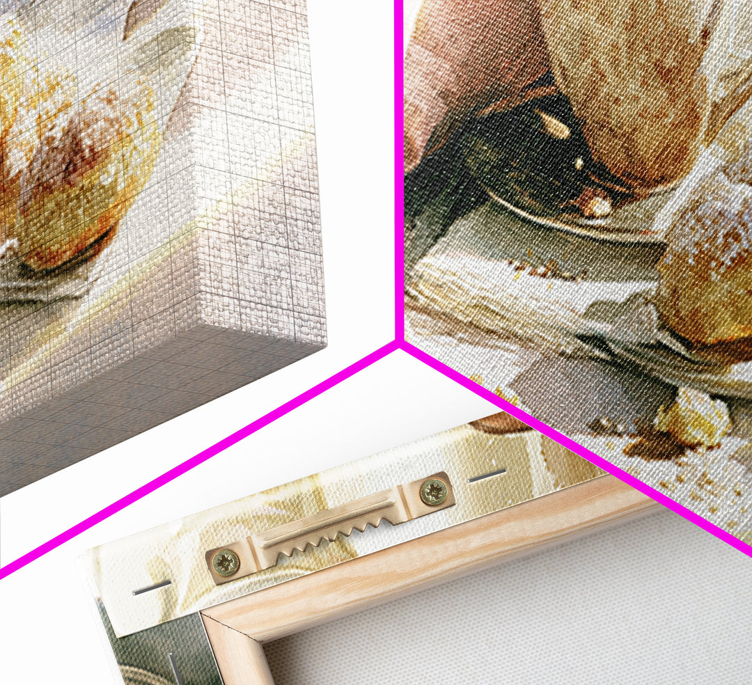 Coffee and Pastry Scene for Breakfast Nook Canvas Print, Dining Room Art, Room Decor, Dining Room Decor, Fine Art, Dining, DRA-2x1-82