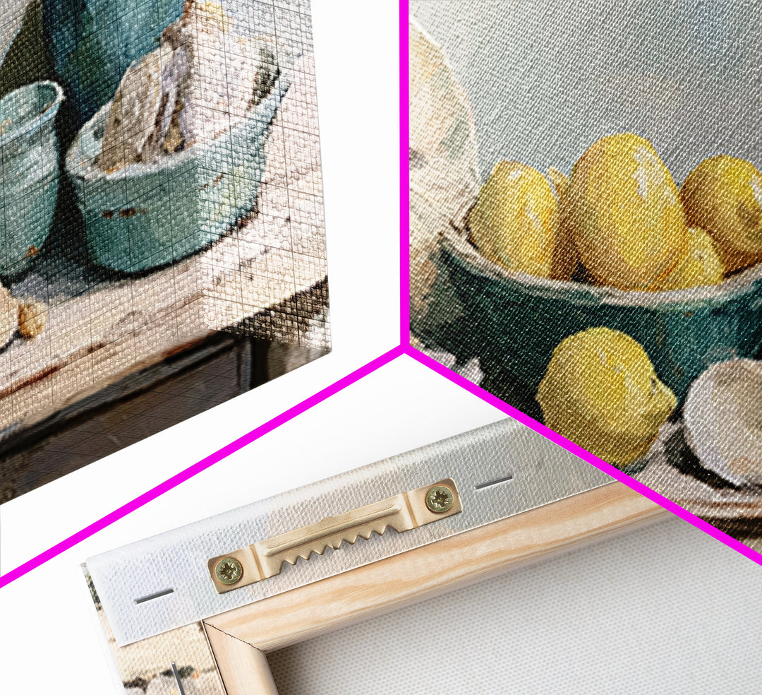 Shellfish and Lemon Still Life Framed Canvas Print, Dining Room Art, Abstract Wall Art, Dining Room Decor, Fine Art, Dining, DRA-2x1-84