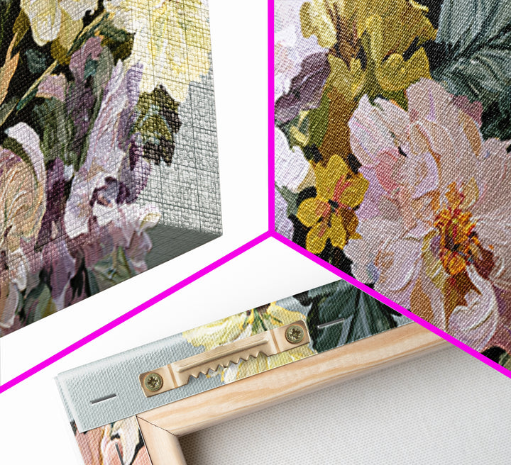 Large Expressive Flower Vase Framed Canvas Print, Dining Room Art, Printable Art, Dining Room Decor, Watercolor Art, Dining, DRA-2x1-92