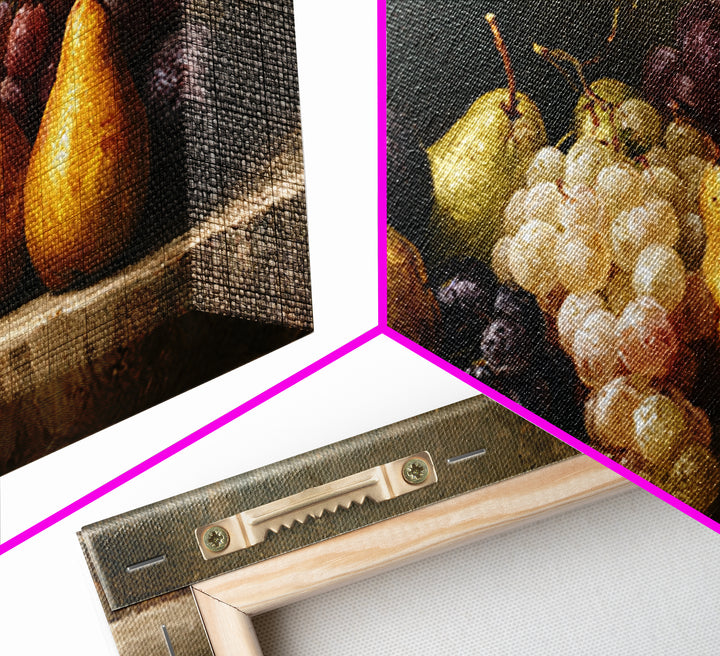 Classical Fruit Still Life Canvas Print, Dining Room Art, Large Wall Art, Dining Room Decor, Dining, Watercolor Painting, DRA-2x1-93