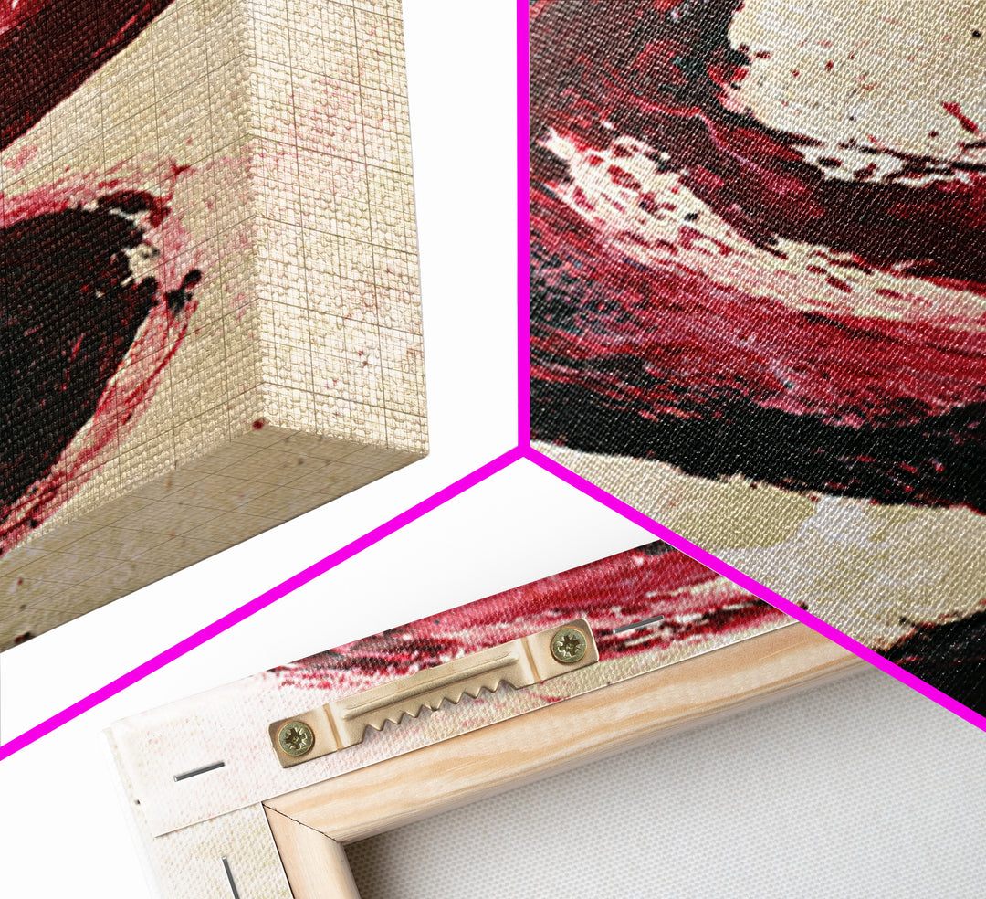 Abstract Red Wine Swirl Framed Canvas Print, Dining Room Art, Gallery Decor, Dining Room Decor, Dining, Minimalist Decor, DRA-2x3-2