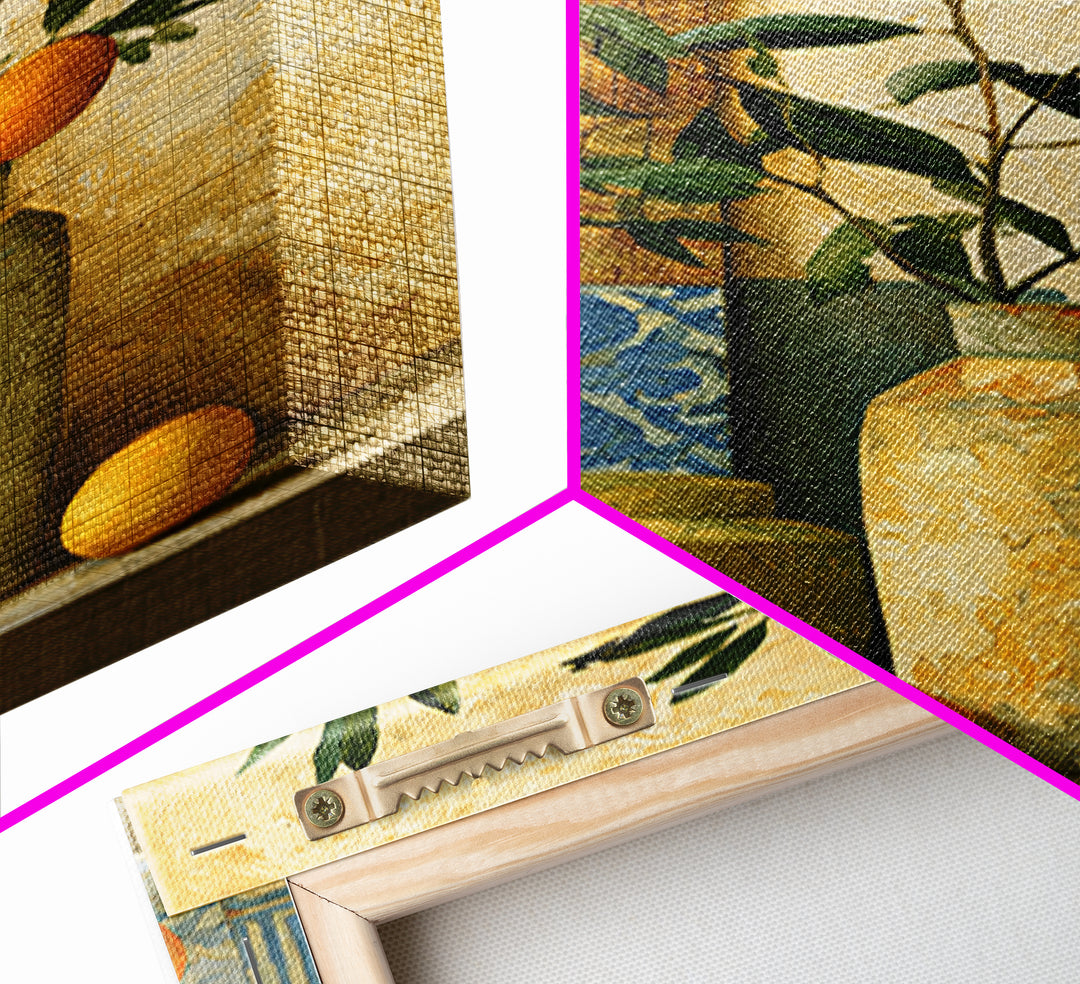 Mediterranean Olive Branch and Citrus Arrangement Canvas Print, Dining Room Art, Bedroom Wall Art, Dining Room Decor, Dining, DRA-2x3-44