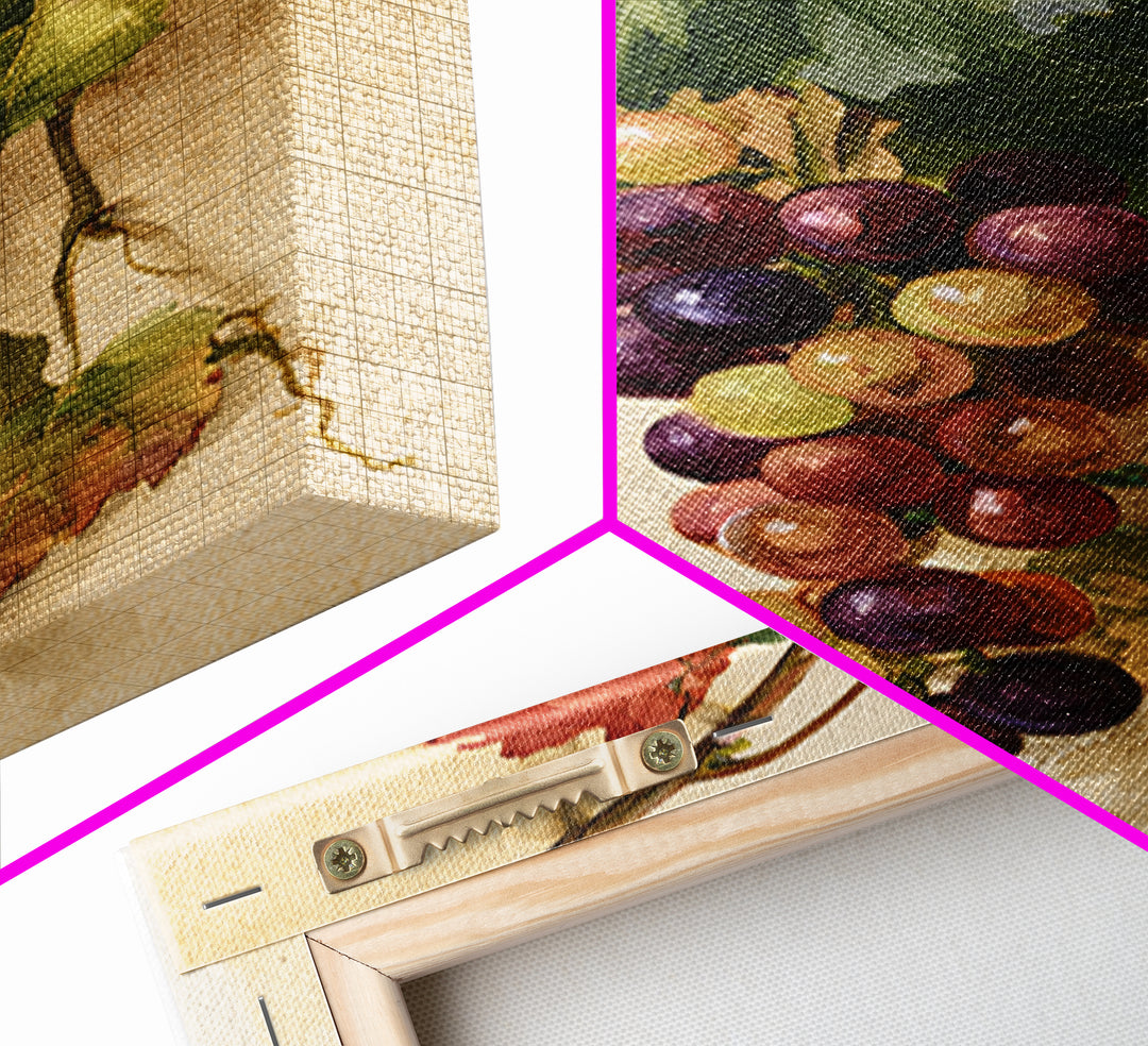 Botanical Grapevine with Leaves and Fruit Canvas Print, Dining Room Art, Large Wall Art, Dining Room Decor, Fine Art, Dining, DRA-2x3-77