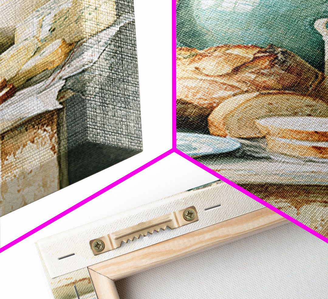 Rustic Bread Olives and Cheese Still Life Canvas Print, Dining Room Art, Wall Art, Dining Room Decor, Abstract Art, Dining, DRA-2x3-86