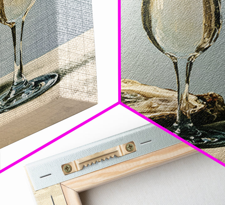 Elegant Oyster and Champagne Still Life Framed Canvas Print, Dining Room Art, Printable Wall Art, Dining Room Decor, Dining, DRA-2x3-87