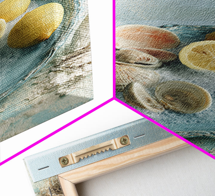 Shellfish and Lemon Still Life Canvas Print, Dining Room Art, Contemporary Art, Dining Room Decor, Fine Art, Dining, DRA-2x3-96