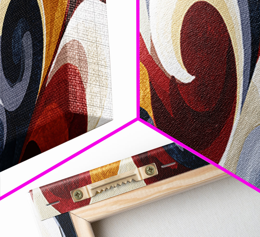 Abstract Red Wine Swirl Framed Canvas Print, Dining Room Art, Textured Painting, Dining Room Decor, Abstract Art, Dining, DRA-3x1-10