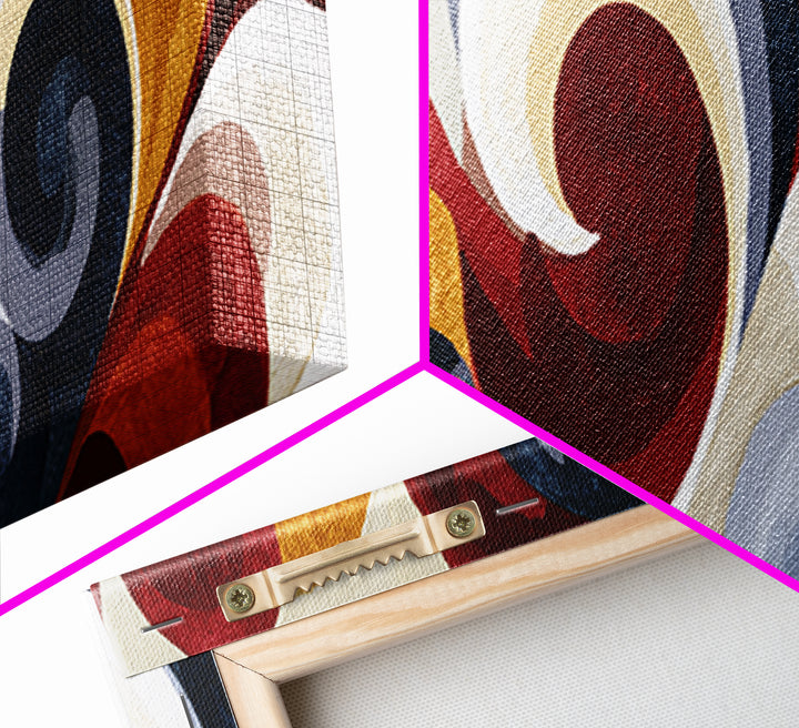 Abstract Red Wine Swirl Framed Canvas Print, Dining Room Art, Textured Painting, Dining Room Decor, Abstract Art, Dining, DRA-3x1-10