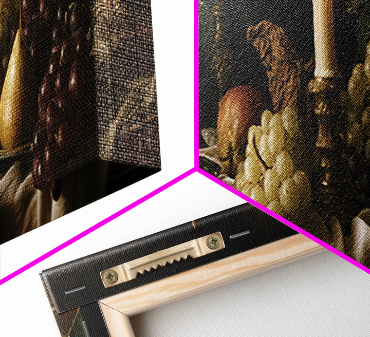 Classical Fruit Still Life Framed Canvas Print, Dining Room Art, Kitchen Wall Art, Dining Room Decor, Fine Art, Dining, DRA-3x1-17
