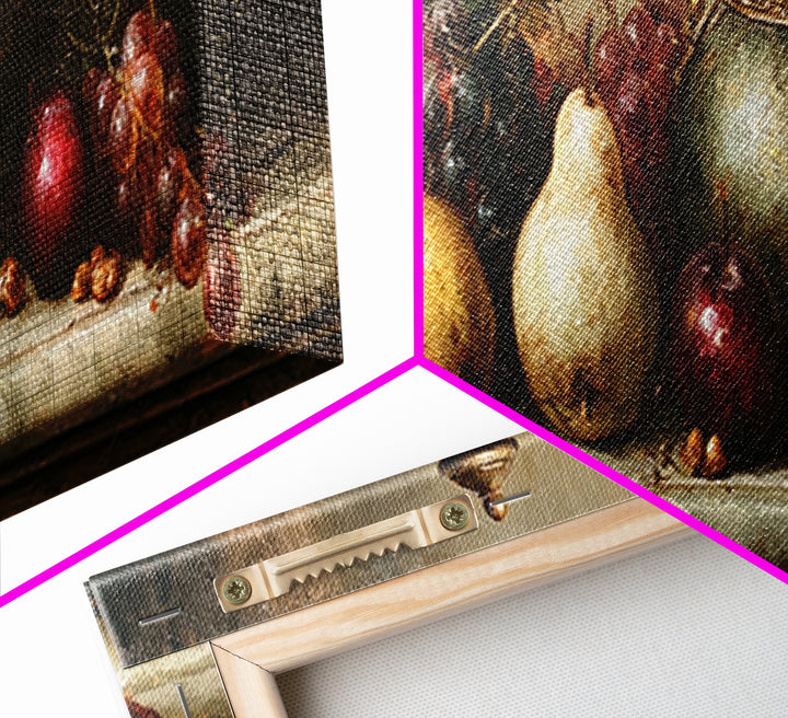 Classical Fruit Still Life Canvas Print, Dining Room Art, Abstract Wall Art, Dining Room Decor, Watercolor Art, Dining, DRA-3x1-41