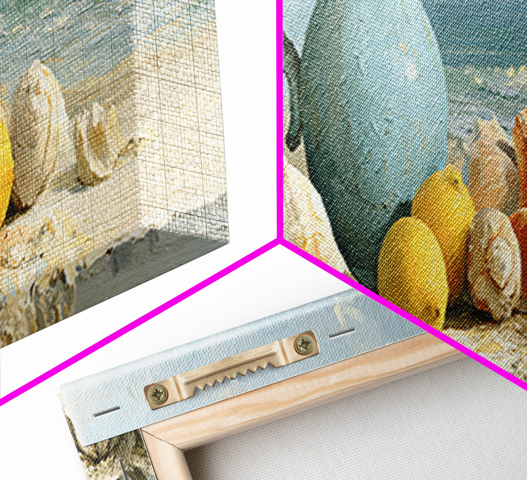 Shellfish and Lemon Still Life Canvas Print, Dining Room Art, Set of 3 Prints, Dining Room Decor, Dining, Fine Art Print, DRA-3x1-8