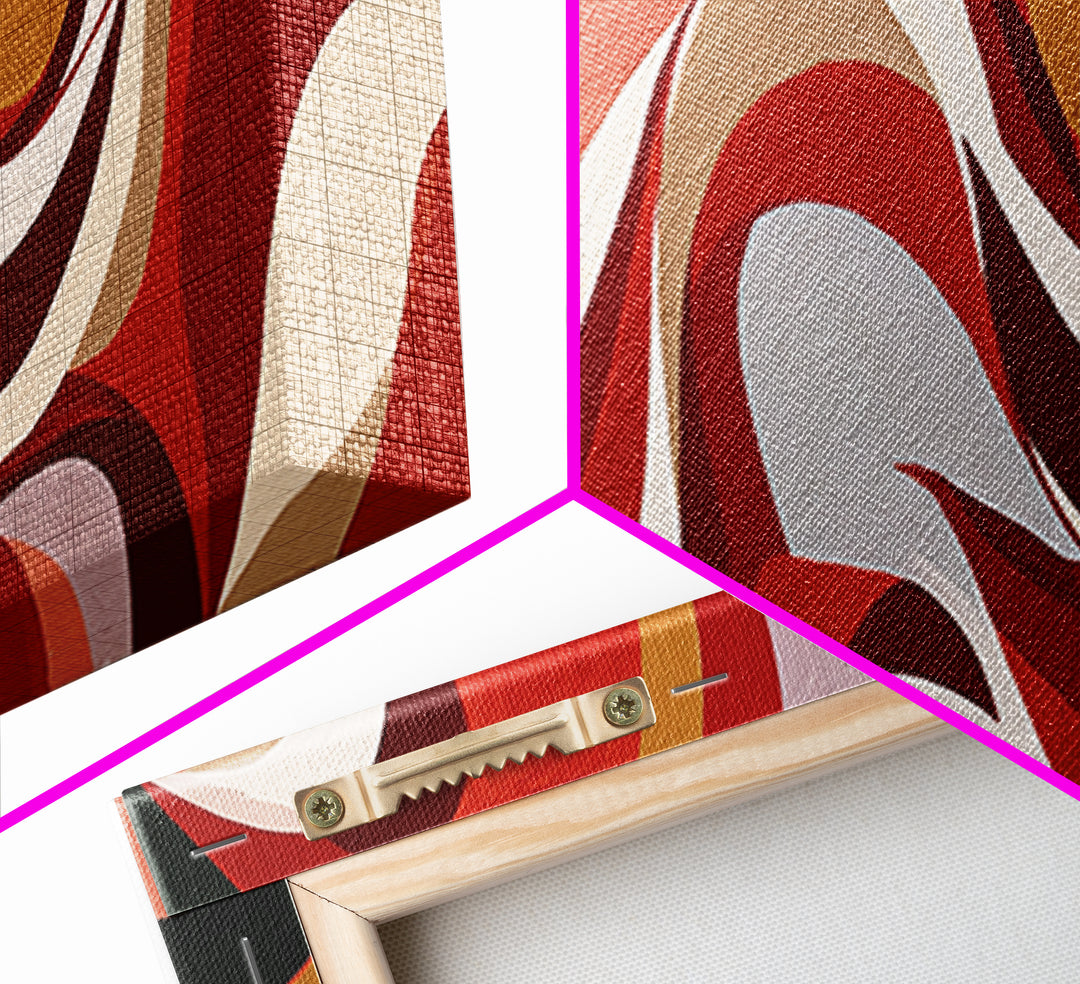Abstract Red Wine Swirl Framed Canvas Print, Dining Room Art, Canvas Art, Dining Room Decor, Fine Art, Dining, Bedroom Wall Art, DRA-3x1-82