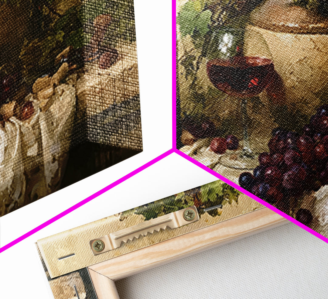 Botanical Grapevine with Leaves and Fruit Framed Canvas Print, Dining Room Art, Kitchen Wall Art, Dining Room Decor, Dining, DRA-3x2-25