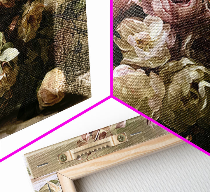 Large Floral Centerpiece Canvas Print, Dining Room Art, Kitchen Wall Art, Dining Room Decor, Oil Painting, Dining, DRA-3x2-54
