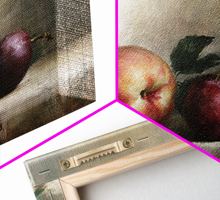 Peach and Plum Still Life Canvas Print, Dining Room Art, Kitchen Wall Decor, Dining Room Decor, Dining, Statement Artwork, DRA-3x2-72