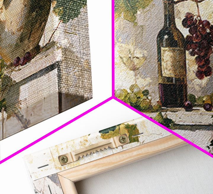 Botanical Grapevine with Leaves and Fruit Canvas Print, Dining Room Art, Abstract Wall Art, Dining Room Decor, Oil Painting, DRA-3x2-73