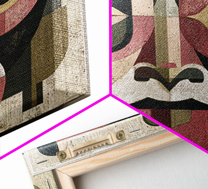 Abstract Mask with Playful Textures Canvas Print, Eclectic Art, Room Decor, Living Room Decor, Abstract Art, Eclectic, ECL-1x1-20
