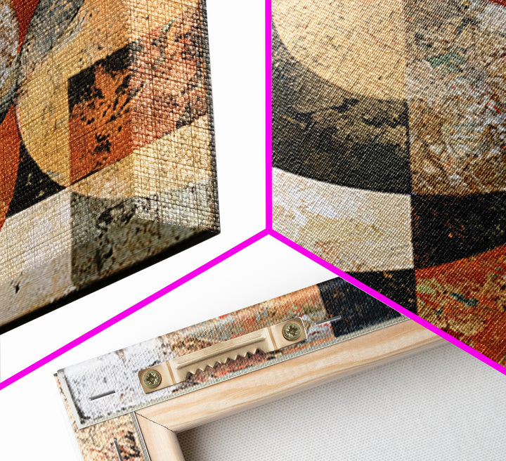 Abstract Shapes Layered Framed Canvas Print, Eclectic Art, Art Prints, Living Room Decor, Fine Art, Eclectic, Abstract Art, ECL-1x1-28