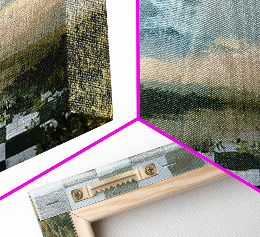 Playful Checkerboard Landscape Framed Canvas Print, Eclectic Art, Printable Wall Art, Living Room Decor, Fine Art, Eclectic, ECL-1x1-33