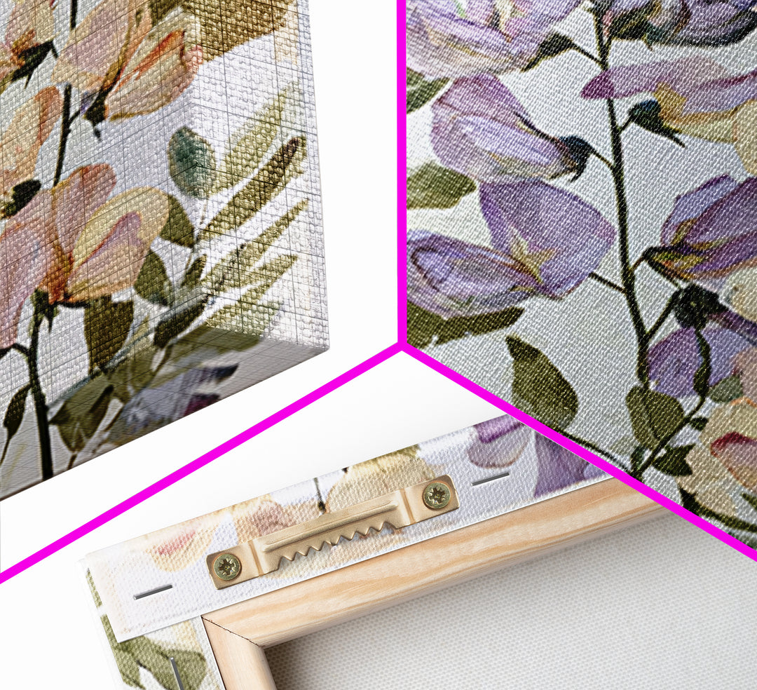 Botanical Collage with Butterflies and Old Paper Canvas Print, Eclectic Art, Digital Prints, Living Room Decor, Eclectic, ECL-1x1-61