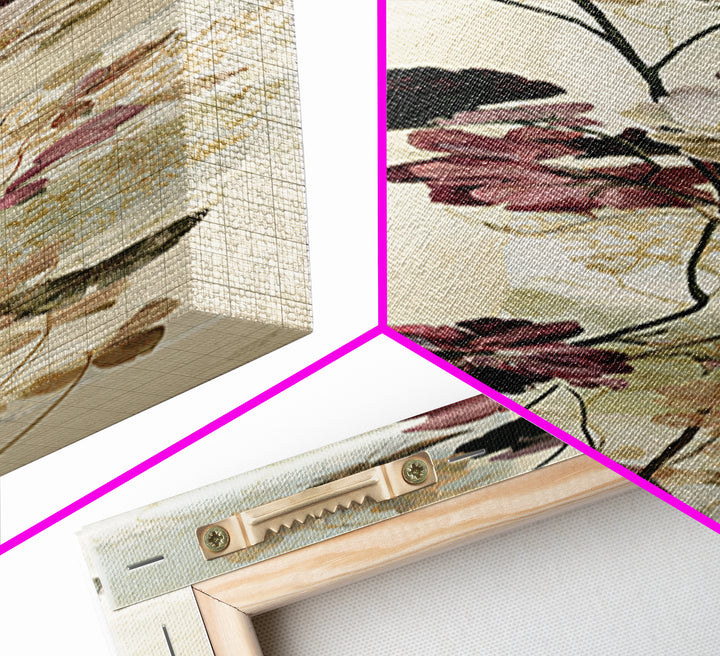 Botanical Collage with Butterflies and Old Paper Canvas Print, Eclectic Art, Wall Art, Living Room Decor, Fine Art, Eclectic, ECL-1x3-1