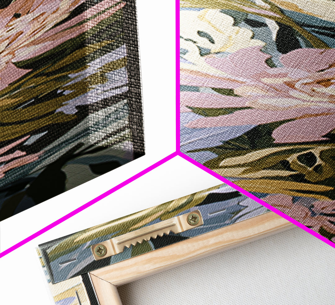 Matisse Inspired Cutouts with Botanical Details Canvas Print, Eclectic Art, Wall Art, Living Room Decor, Oil Painting, Eclectic, ECL-1x3-18