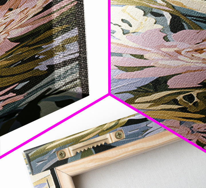 Matisse Inspired Cutouts with Botanical Details Canvas Print, Eclectic Art, Wall Art, Living Room Decor, Oil Painting, Eclectic, ECL-1x3-18
