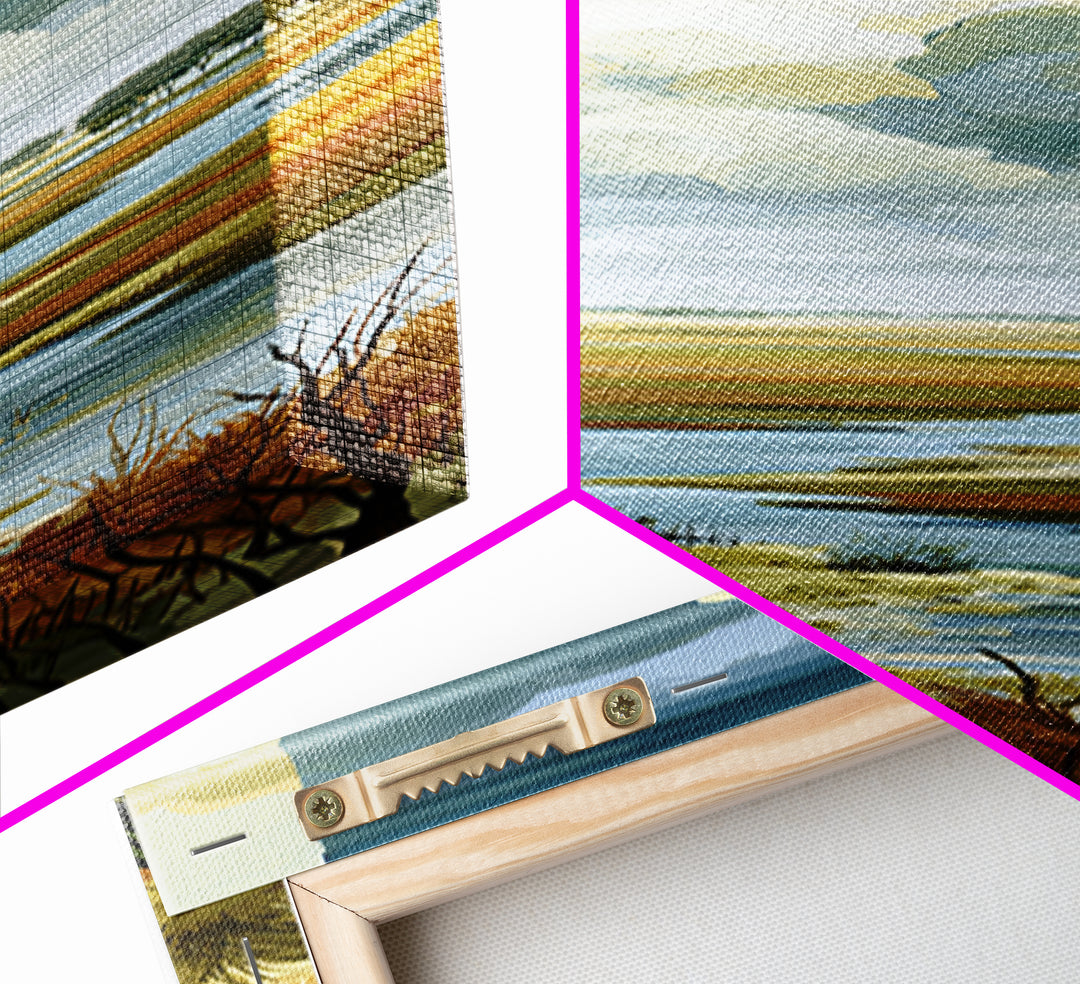 Playful Checkerboard Landscape Framed Canvas Print, Eclectic Art, Large Wall Art, Living Room Decor, Fine Art, Eclectic, ECL-1x3-45